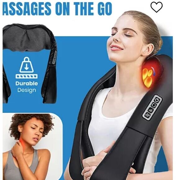 Pursonic 3D Shiatsu Heating Back & Neck Massager in Black. NIB! - Picture 2 of 9